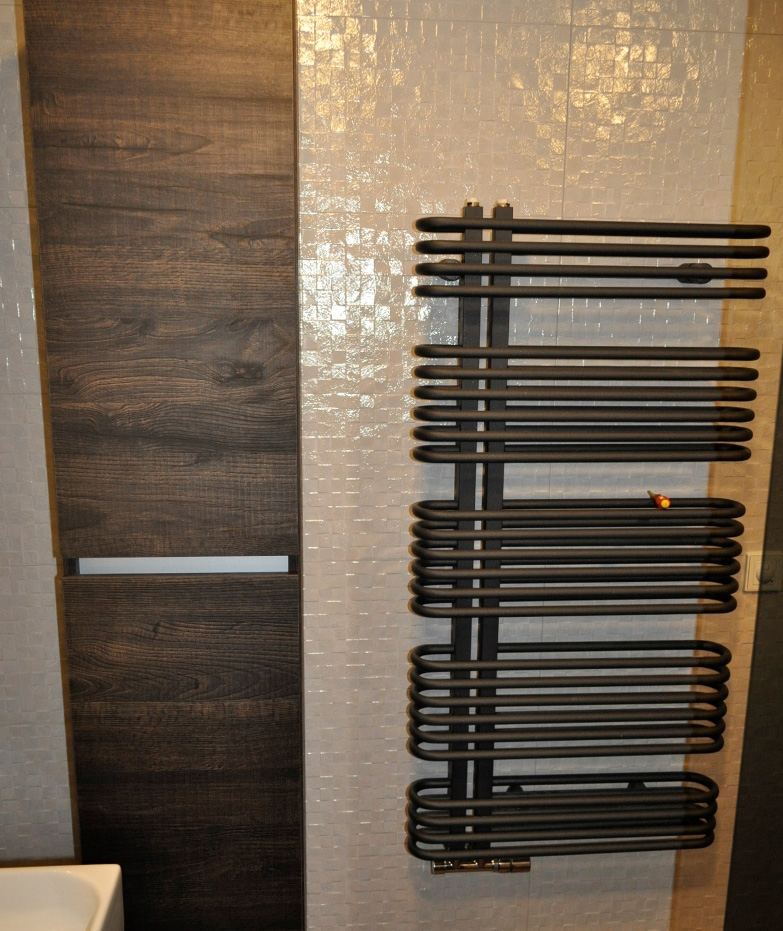 Designradiator geplaatst